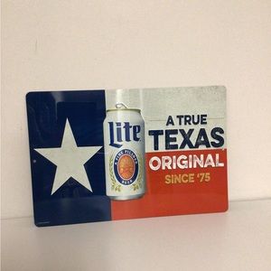 Miller Lite Texas Original Beer sign tin